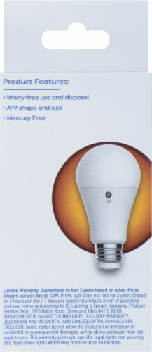 GE Soft White LED Classic Shape Light Bulb Perspective: back