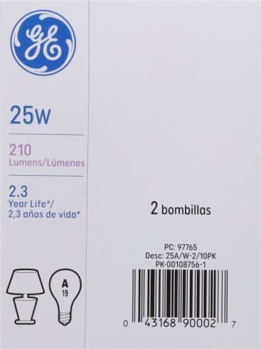 GE 25-Watt Light Bulbs - Soft White Perspective: back