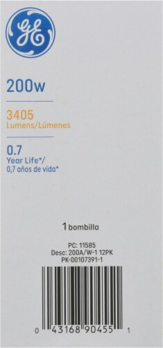GE 200-Watt A21 Light Bulb Perspective: back