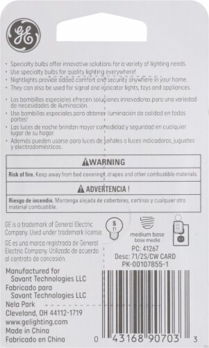 GE Nightlight White Specialty Bulb Perspective: back