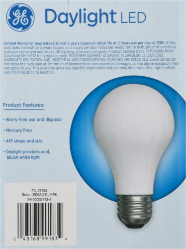 GE 5-Watt (40-Watt) Medium Base A19 LED Light Bulbs Perspective: back
