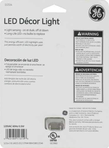 GE LED Decor Flower Pattern Brushed Nickel Night Light Perspective: back