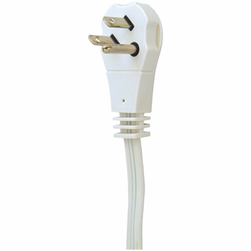 GE 8' 3-Outlet Grounded Office Cord - White Perspective: back