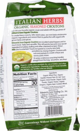 Edward & Sons Italian Herb Organic Croutons Perspective: back