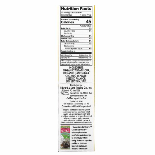Let's Do Organic® Organic Rolled Style Sugar Cones Perspective: back