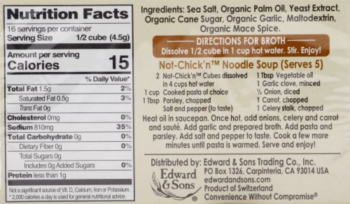 Edward & Sons® Not-Chick'n Bouillon Cubes Perspective: back