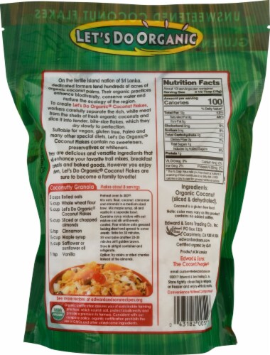 Let's Do Organic® 100% Organic Unsweetened Coconut Flakes Perspective: back