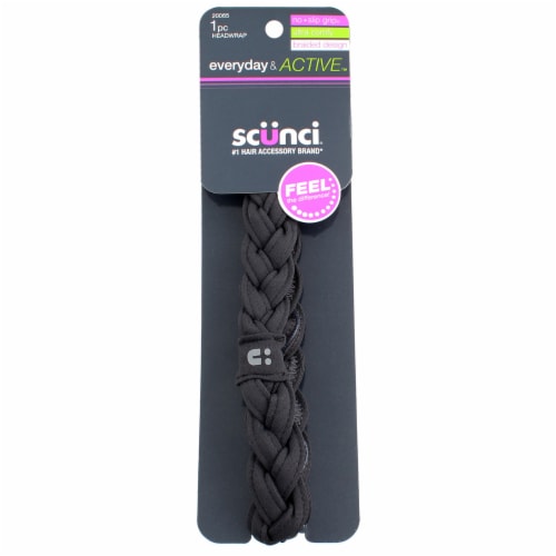Scunci Everyday & Active No Slip Grip Braid Headwrap Perspective: back
