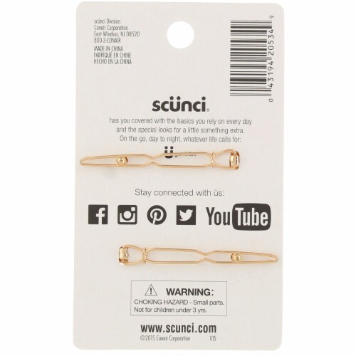 Scunci® Real Style Hair Clips Perspective: back