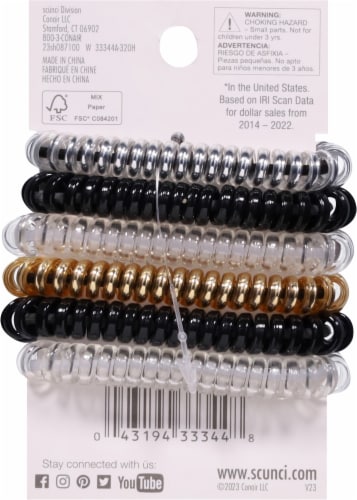 Scunci Spiral No-Slip Grip Ponytailers Perspective: back
