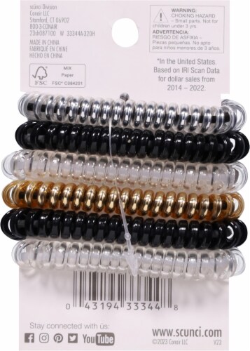 Scunci Spiral No-Slip Grip Ponytailers Perspective: back