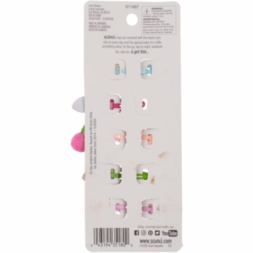 Scunci® U Got This™ Snap Clips, Assorted Colors Perspective: back