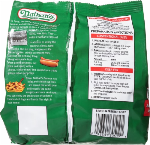 Nathan's® Famous Crinkle Cut Fries Perspective: back