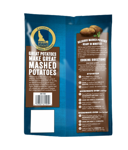 Grown In Idaho® Homestyle Mashed Potatoes Perspective: back
