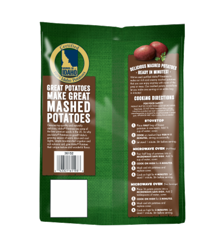 Grown In Idaho Roasted Garlic Frozen Mashed Potatoes Perspective: back