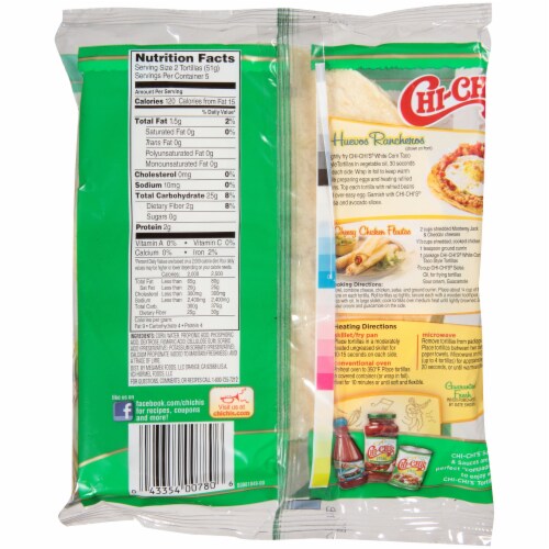 Chi-Chi's Gluten Free White Corn Tortilla Shell Perspective: back
