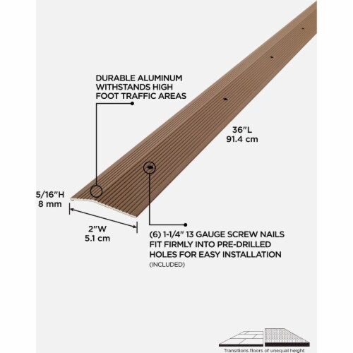 M-D Building Products 2 In. X 36 In. Spice Aluminum Carpet Trim with Screw Nails Perspective: back