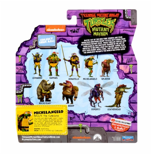 Teenage Mutant Ninja Turtles Mutant Mayhem Michelangelo The Entertainer Action Figure Perspective: back