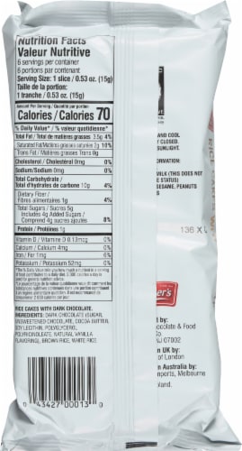 Lieber's Rice Cakes with Dark Chocolate Perspective: back