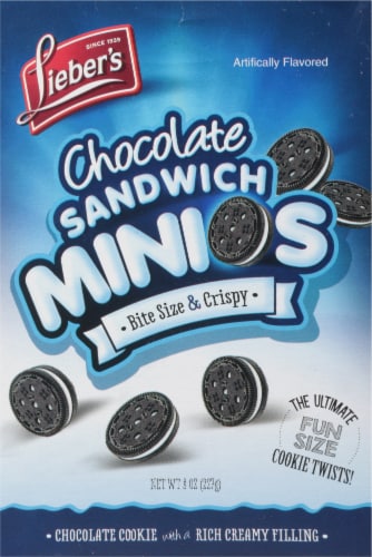 Lieber's Minios Chocolate Sandwich Cookies Perspective: back