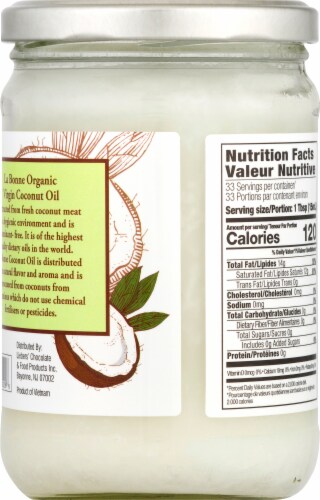 La Bonne Organic Virgin Coconut Oil Perspective: back