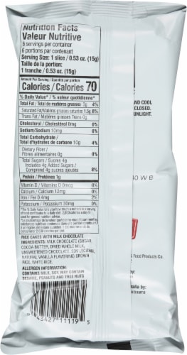 Lieber's Rice Cakes with Milk Chocolate Perspective: back