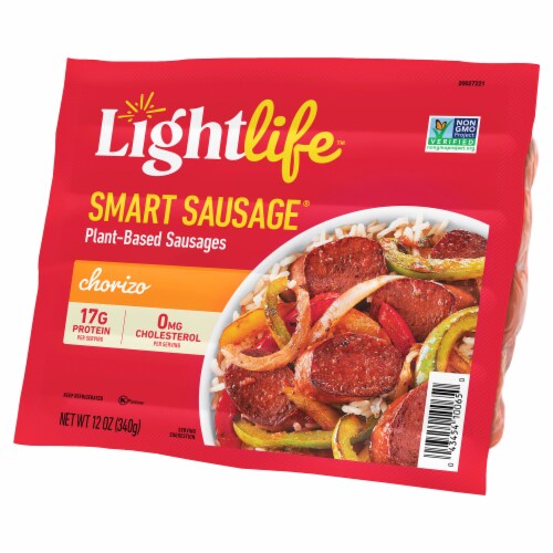 Lightlife Smart Sausages® Plant-Based Vegan Chorizo Sausage Perspective: back