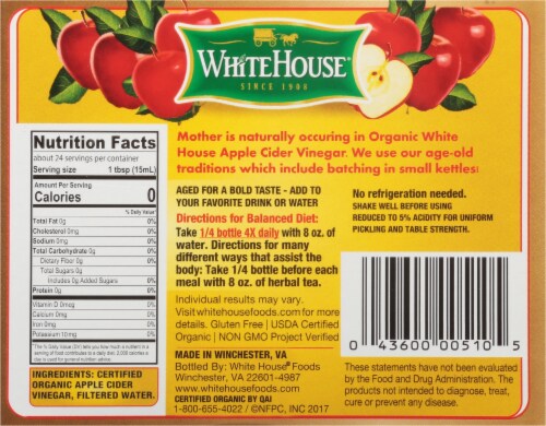 White House® Organice Apple Cider Vinegar Pack Perspective: back