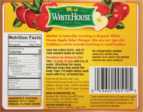 White House® Organice Apple Cider Vinegar Pack Perspective: back