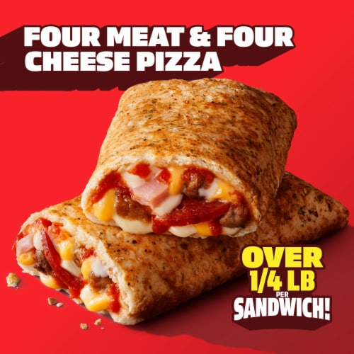 Hot Pockets Four Meat Four Cheese Pizza Frozen Snack Perspective: back