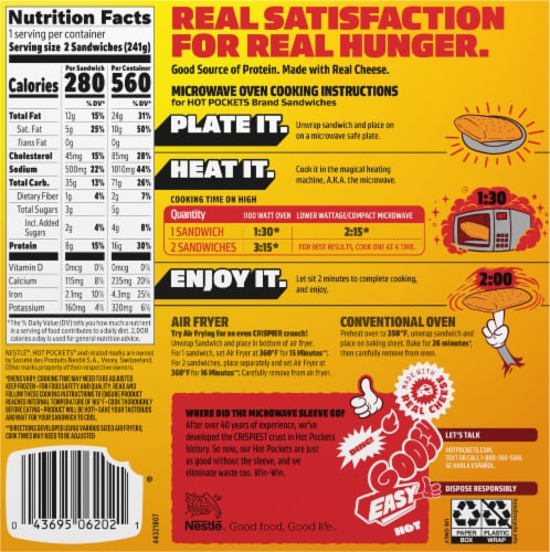 Hot Pockets® Sausage Egg & Cheese Croissant Crust Frozen Breakfast Sandwiches Perspective: back