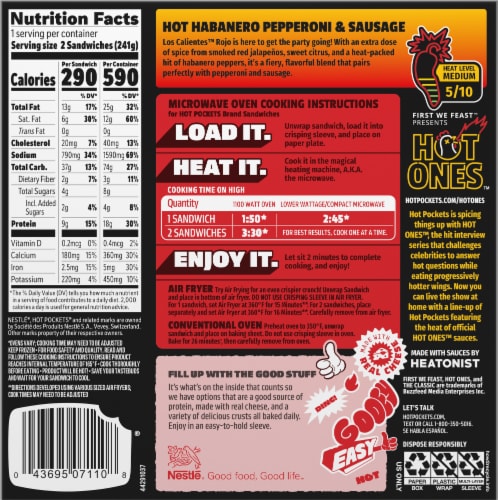 Hot Pockets® Pepperoni & Sausage Pizza Frozen Snacks in a Garlic Buttery Crust Frozen Sandwiches Perspective: back