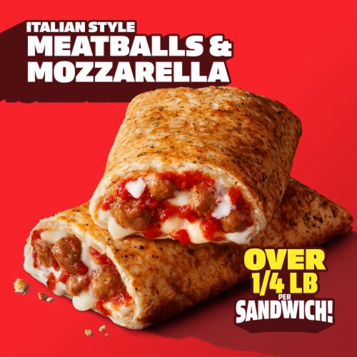 Hot Pockets Frozen Snack Italian Style Meatballs & Mozzarella Garlic Buttery Crust Frozen Sandwiches Perspective: back