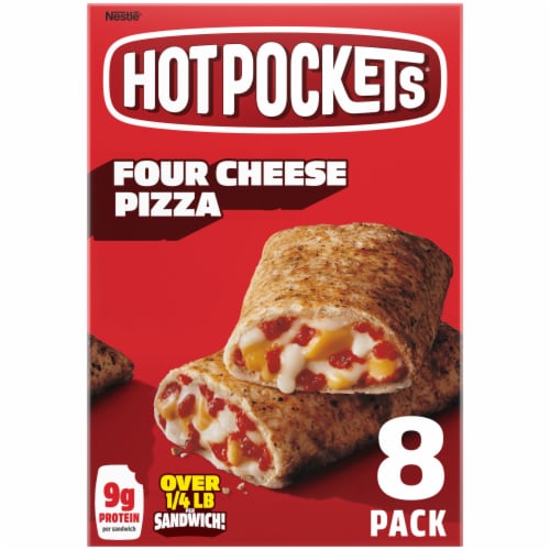 Hot Pockets Four Cheese Pizza Frozen Snacks in a Garlic Buttery Crust Perspective: back