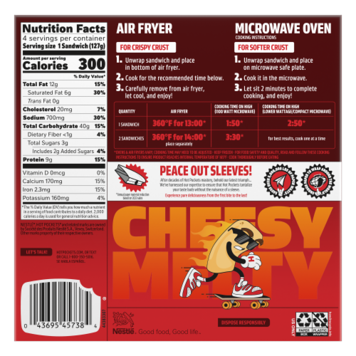 Nestle® Hot Pockets® Crispy Crust Steak and Cheddar Sandwich Perspective: back