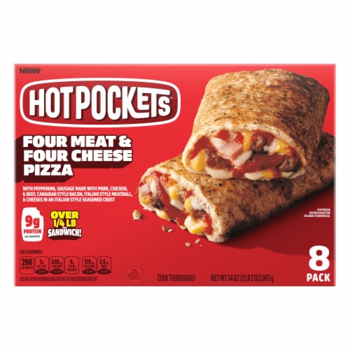 Hot Pocket Four Meat Four Cheese Frozen Sandwiches Perspective: back