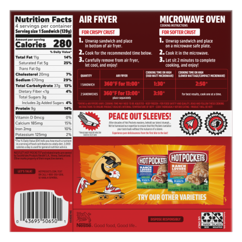Nestle® Hot Pockets® Cheddar Blasted Ham and Cheddar Sandwich Perspective: back
