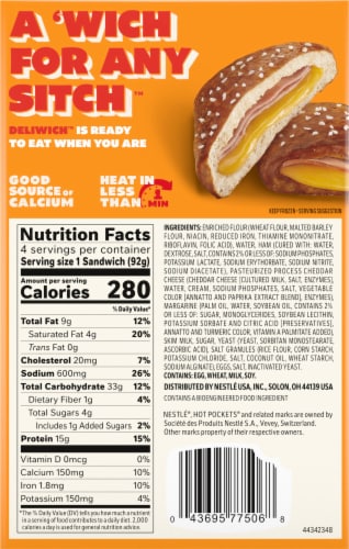 Hot Pockets Deliwich™ Cheddar and Ham Sandwiches Perspective: back