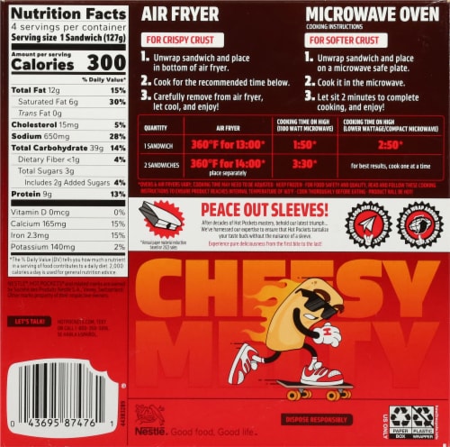 Nestle® Hot Pockets® Crispy Crust Philly Steak and Cheese Sandwiches Perspective: back