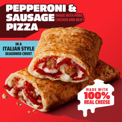 Hot Pockets Pepperoni and Sausage Pizza Frozen Snacks Air Fryer Snacks Perspective: back