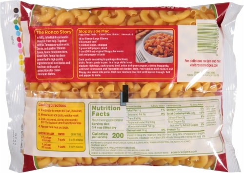 Ronco® Large Elbow Macaroni Pasta Perspective: back
