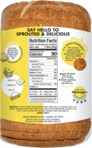 Angelic Bakehouse® 7 Sprouted Wheat Whole Grain Bread Perspective: back