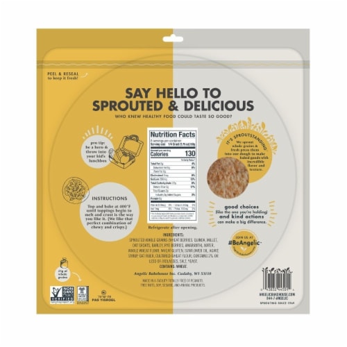 Angelic Bakehouse Flatzza Sprouted Whole Grain Thin Pizza Crusts Perspective: back