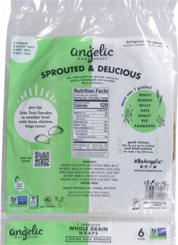 Angelic Bakehouse® 7 Grain Spinach Kale Wrap Perspective: back