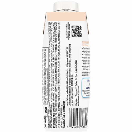 Boost® Breeze Peach Flavor Nutritional Drink Perspective: back