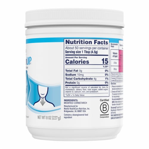Nestle ThickenUp Food & Drink Thickener Unflavored 8 oz Canister Perspective: back