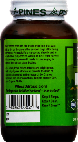 Pines Alfalfa Tablets Perspective: back