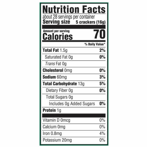 Premium Unsalted Tops Saltine Crackers Perspective: back