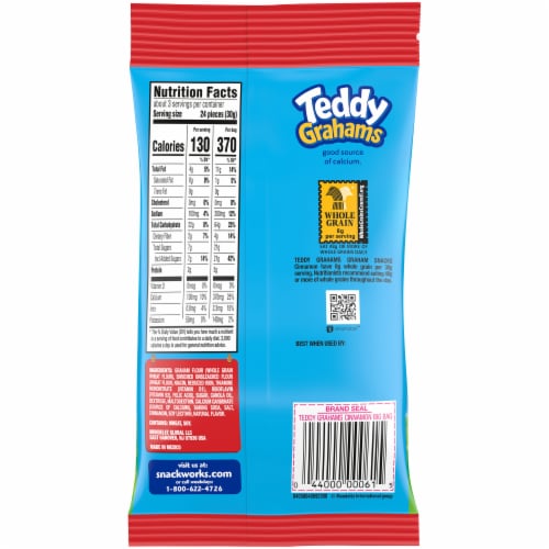 Teddy Grahams Cinnamon Graham Snacks Perspective: back