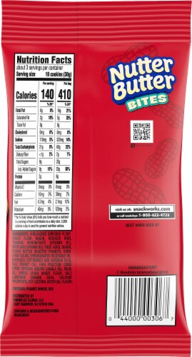 Nutter Butter Bites Peanut Butter Sandwich Cookies Perspective: back